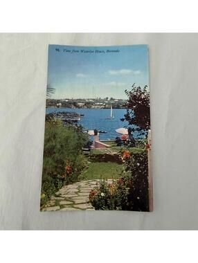 Vintage Bermuda Postcard - View from Waterloo House, Hamilton Harbour 1950s